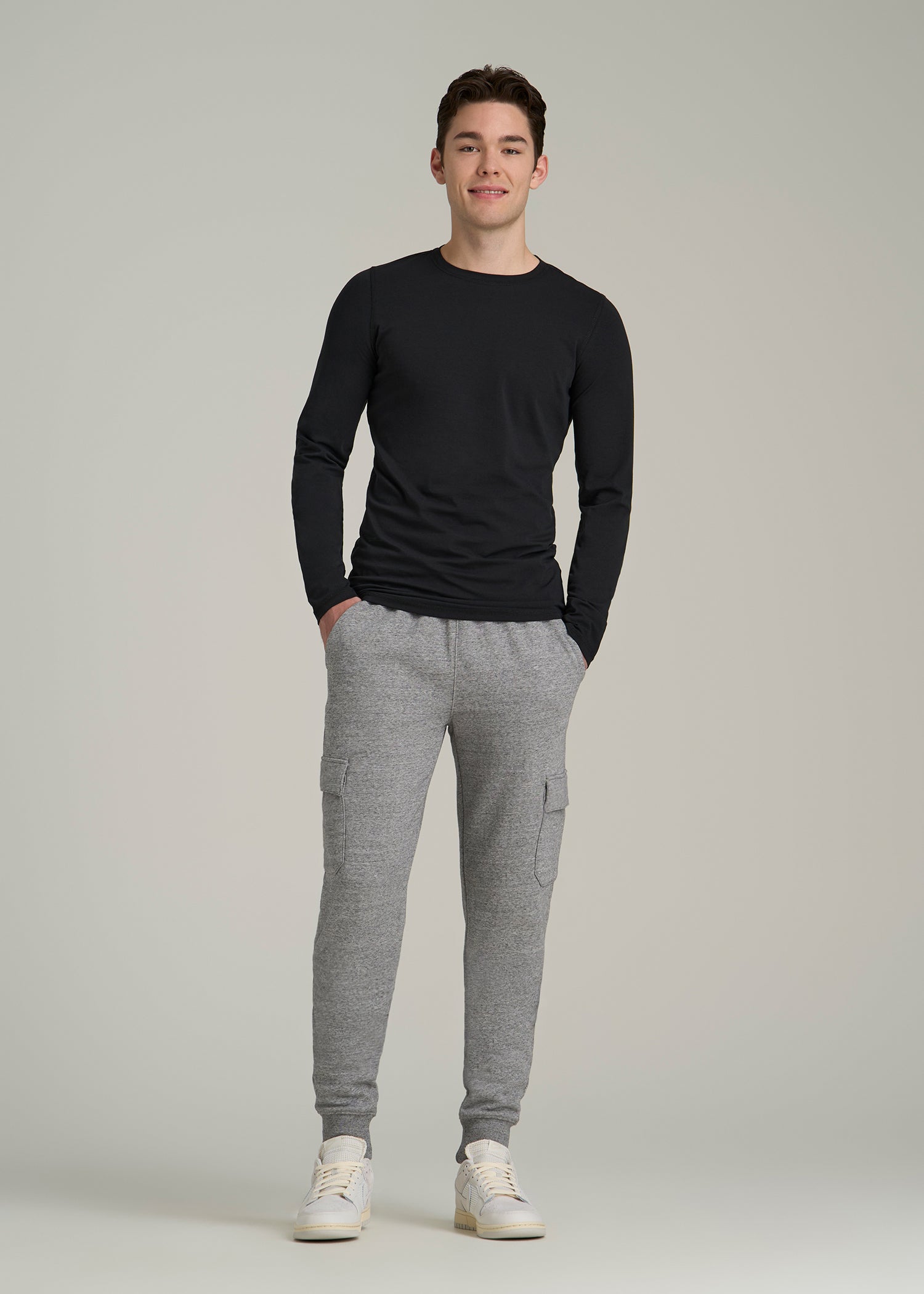 The Essential SLIM-FIT Long Sleeve Tee for Tall Men in Black