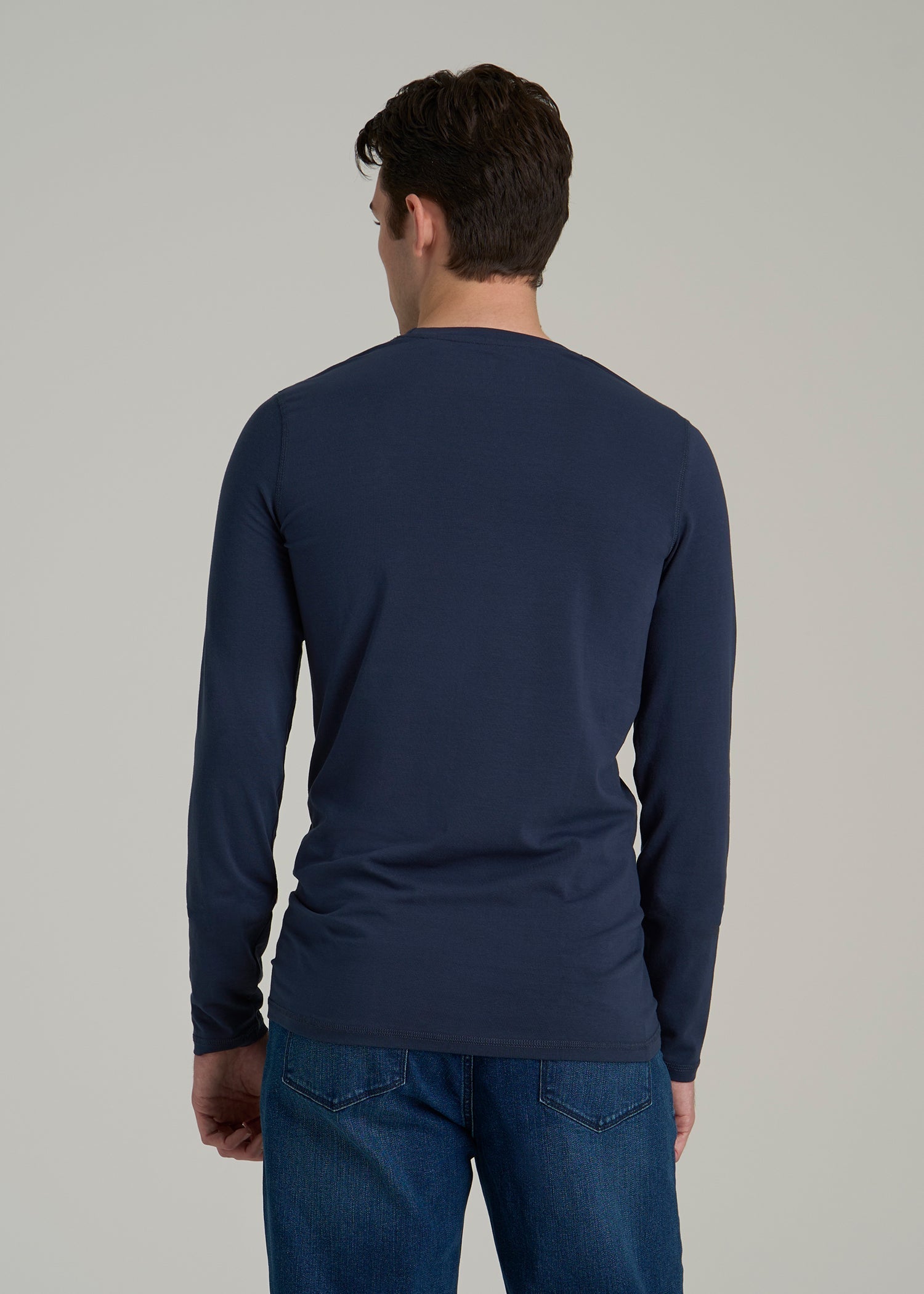 The Essential SLIM-FIT Long Sleeve Tee for Tall Men in Navy