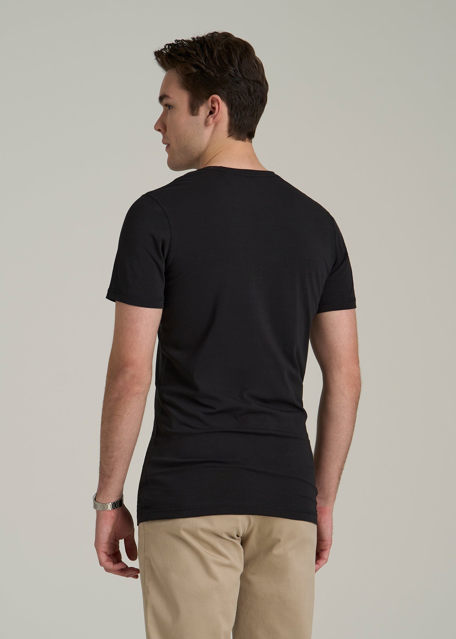 The Essential SLIM-FIT Crewneck Tee for Tall Men in Black