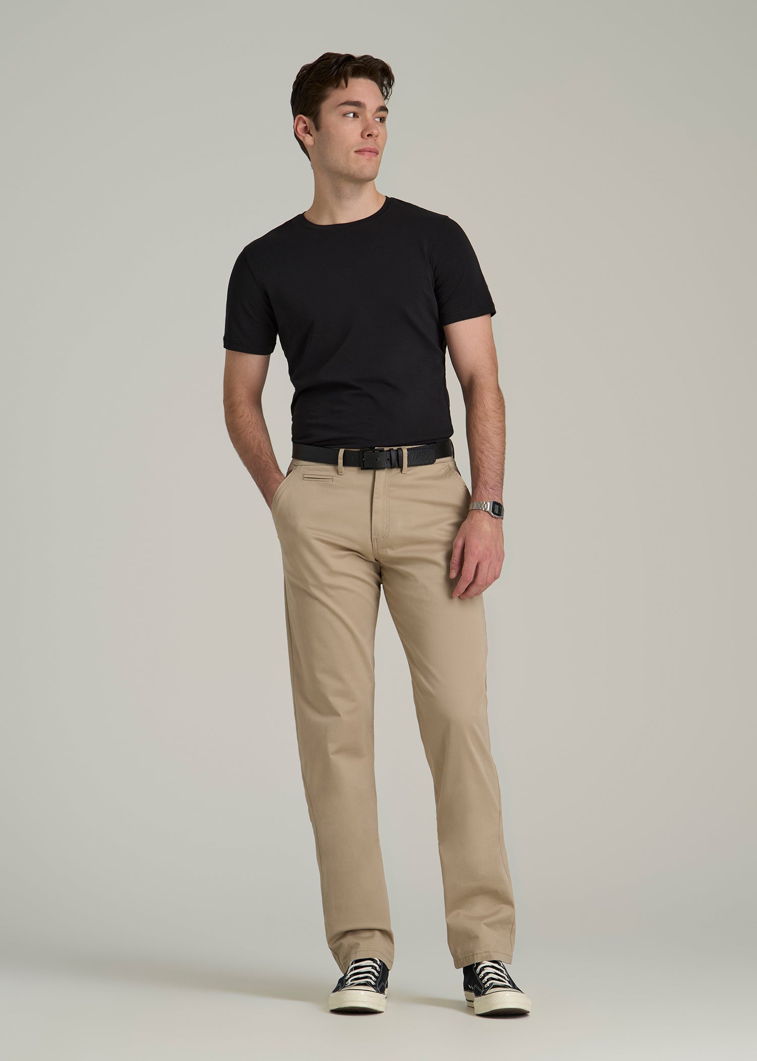 The Essential SLIM-FIT Crewneck Tee for Tall Men in Black