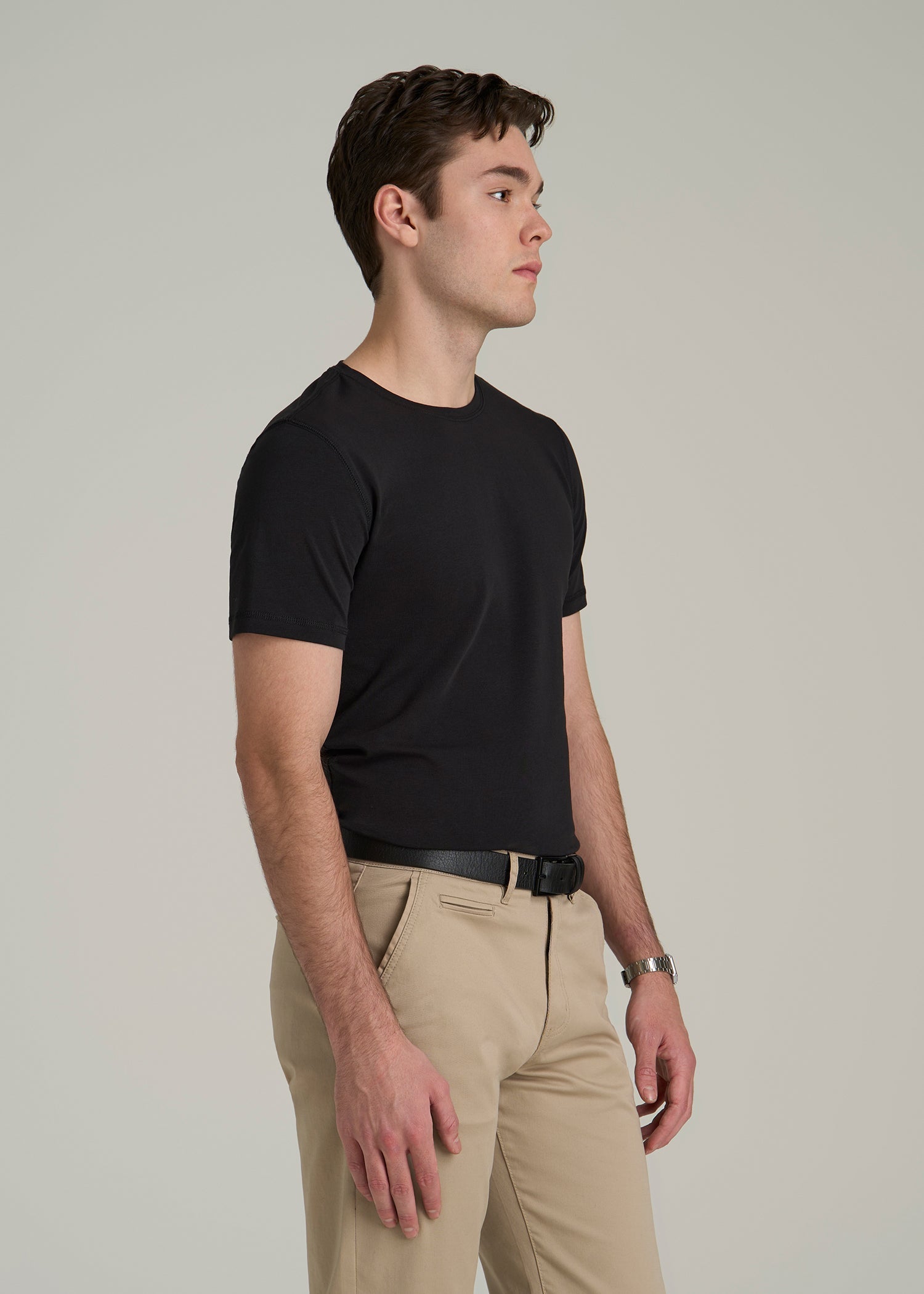 The Essential SLIM-FIT Crewneck Tee for Tall Men in Black