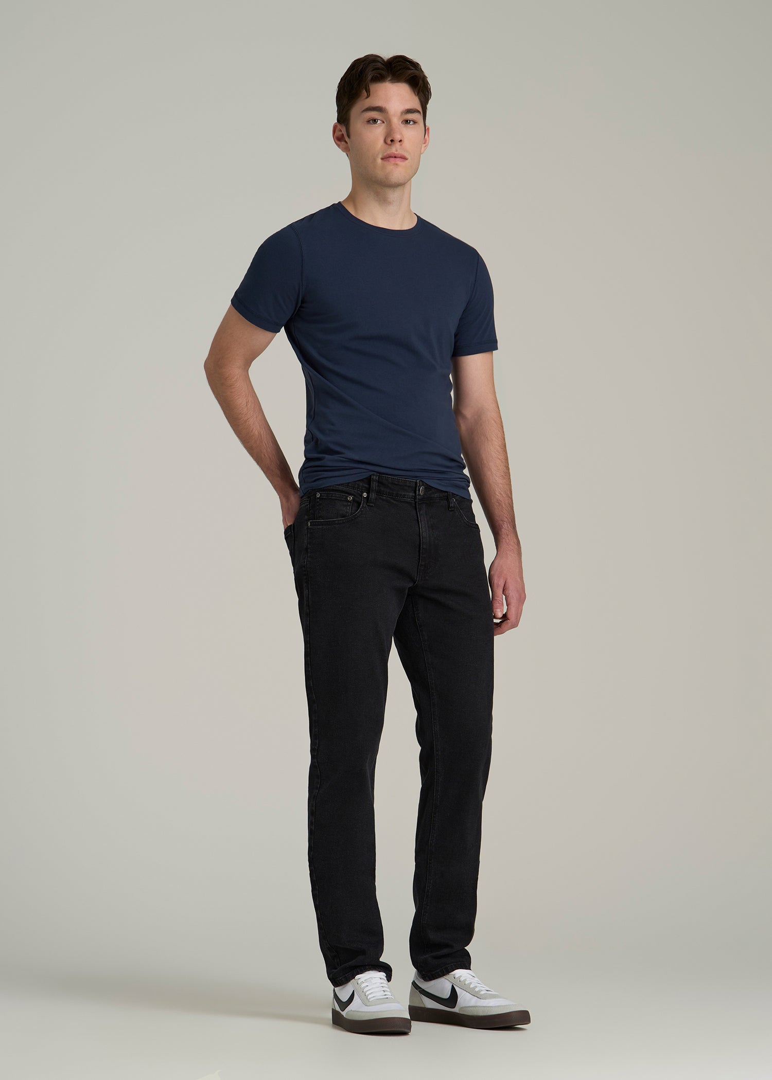The Essential SLIM-FIT Crewneck Tee for Tall Men in Navy