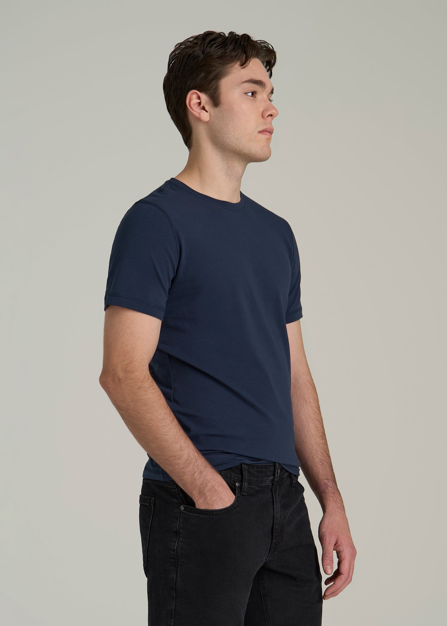 The Essential SLIM-FIT Crewneck Tee for Tall Men in Navy
