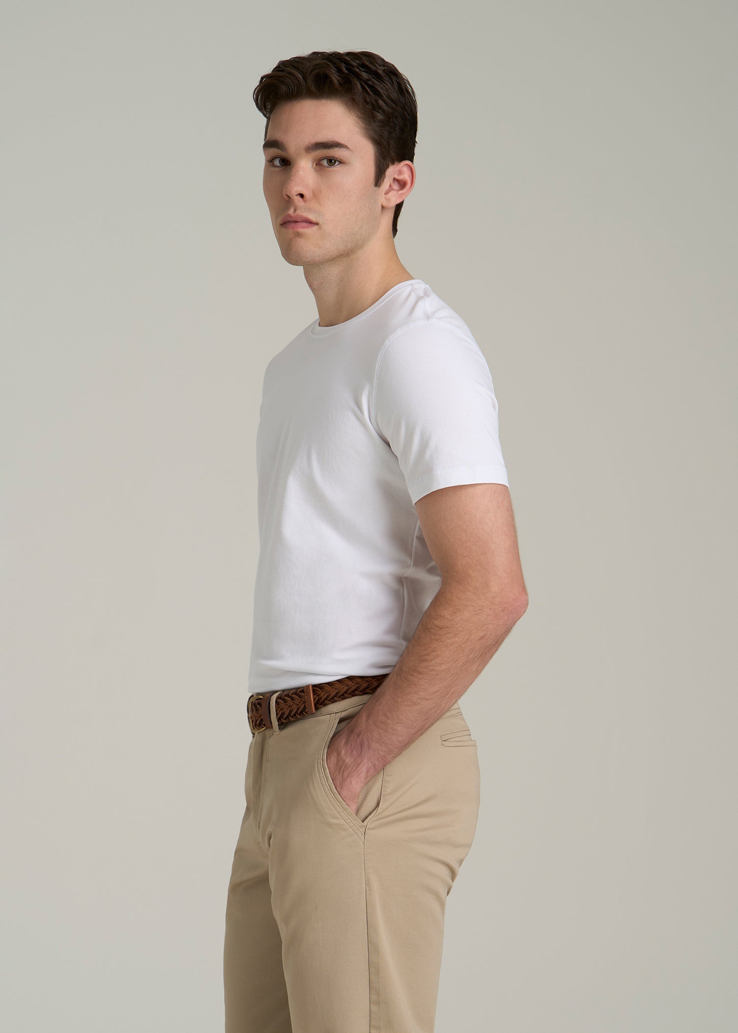 The Essential SLIM-FIT Crewneck Tee for Tall Men in White