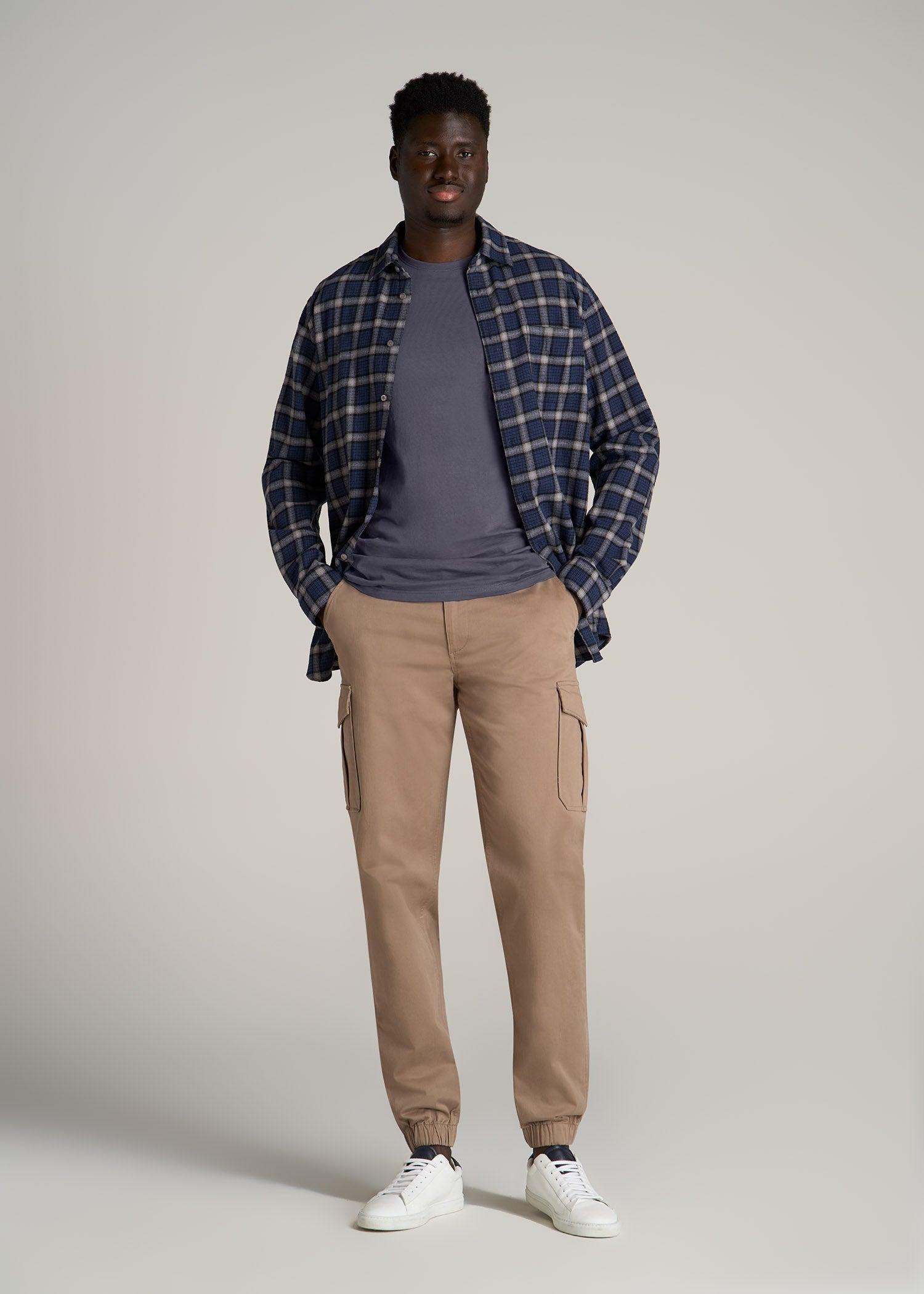 The Everyday Regular Fit Crewneck T-Shirt for Tall Men in Grey Blue