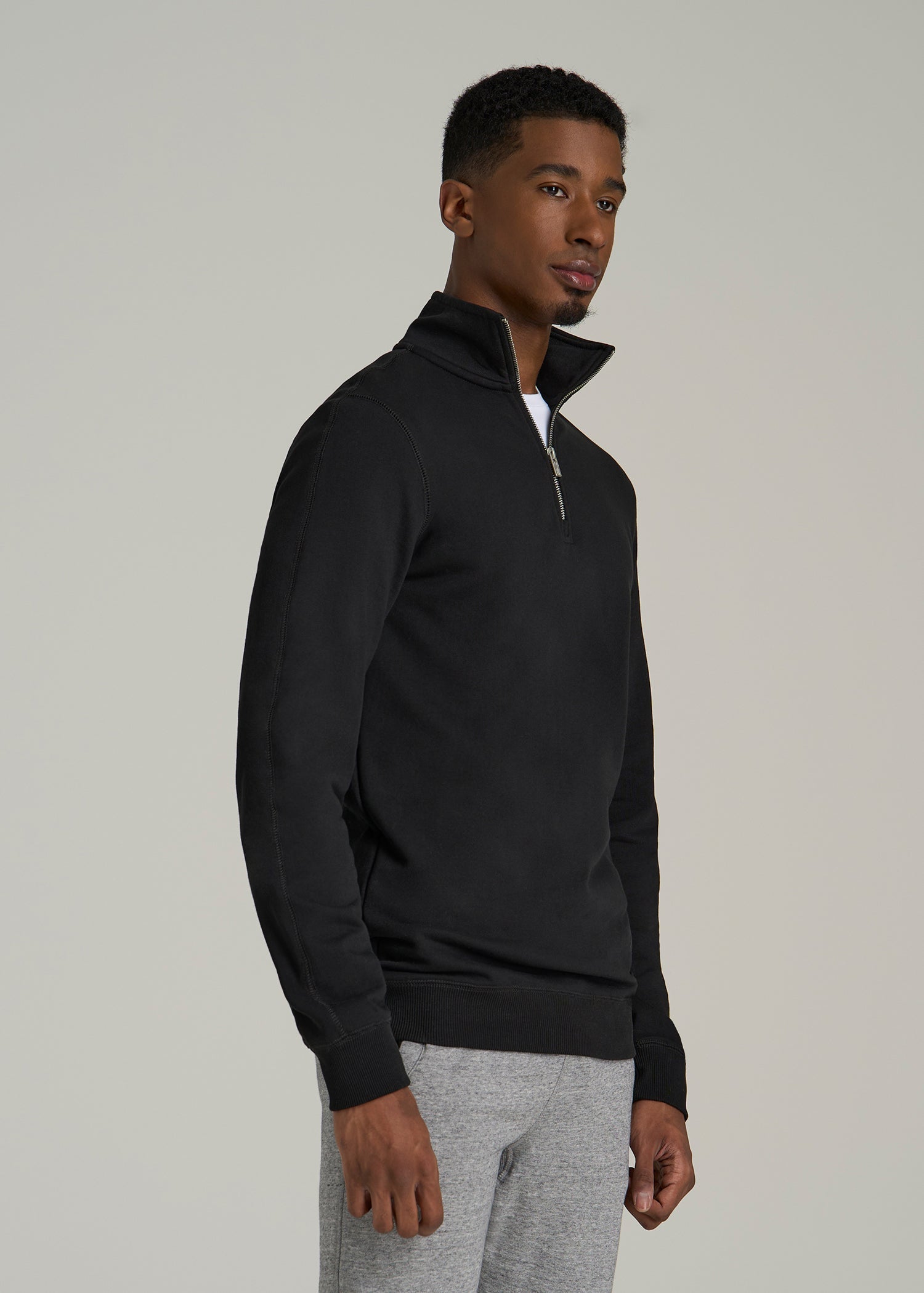 Wearever 2.0 French Terry Quarter-Zip Sweatshirt for Tall Men in Black