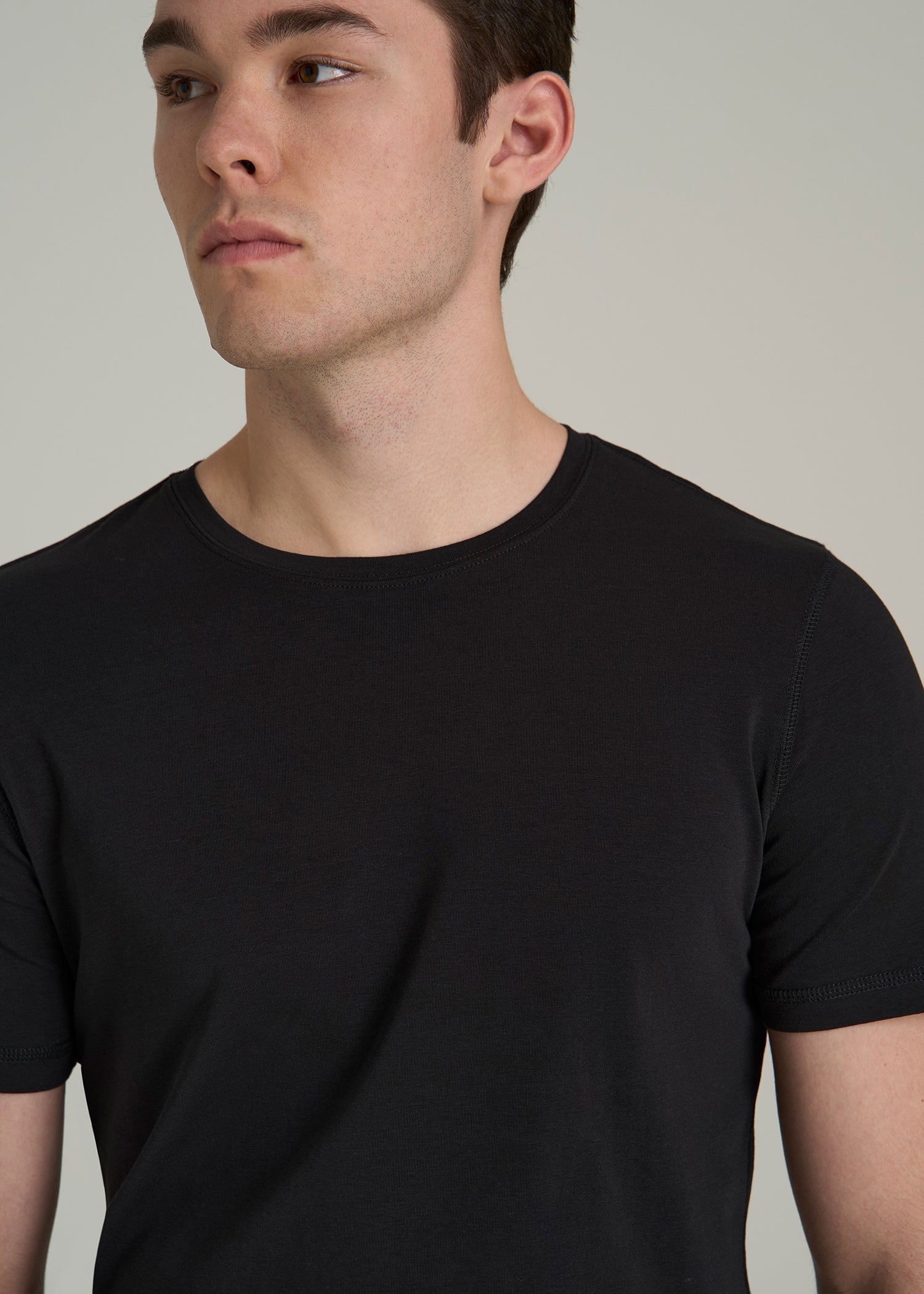 The Essential SLIM-FIT Crewneck Tee for Tall Men in Black