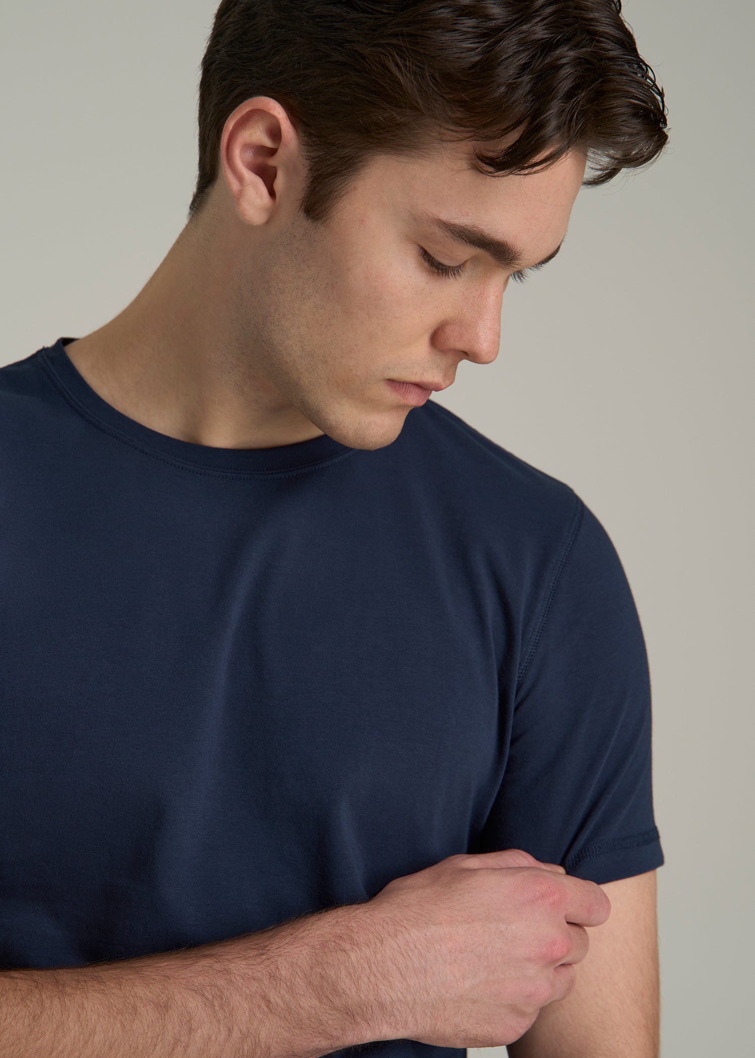 The Essential SLIM-FIT Crewneck Tee for Tall Men in Navy