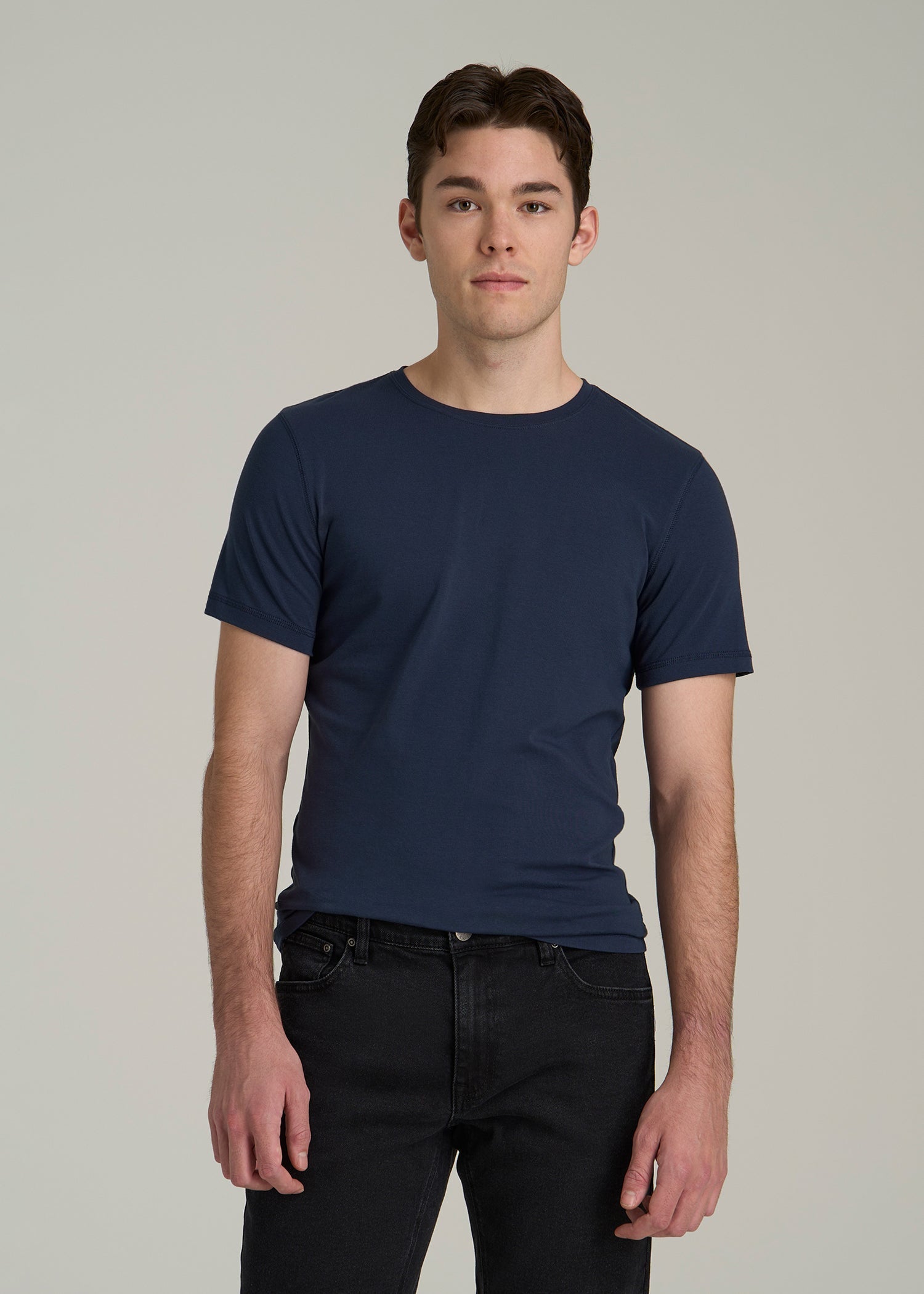 The Essential SLIM-FIT Crewneck Tee for Tall Men in Navy
