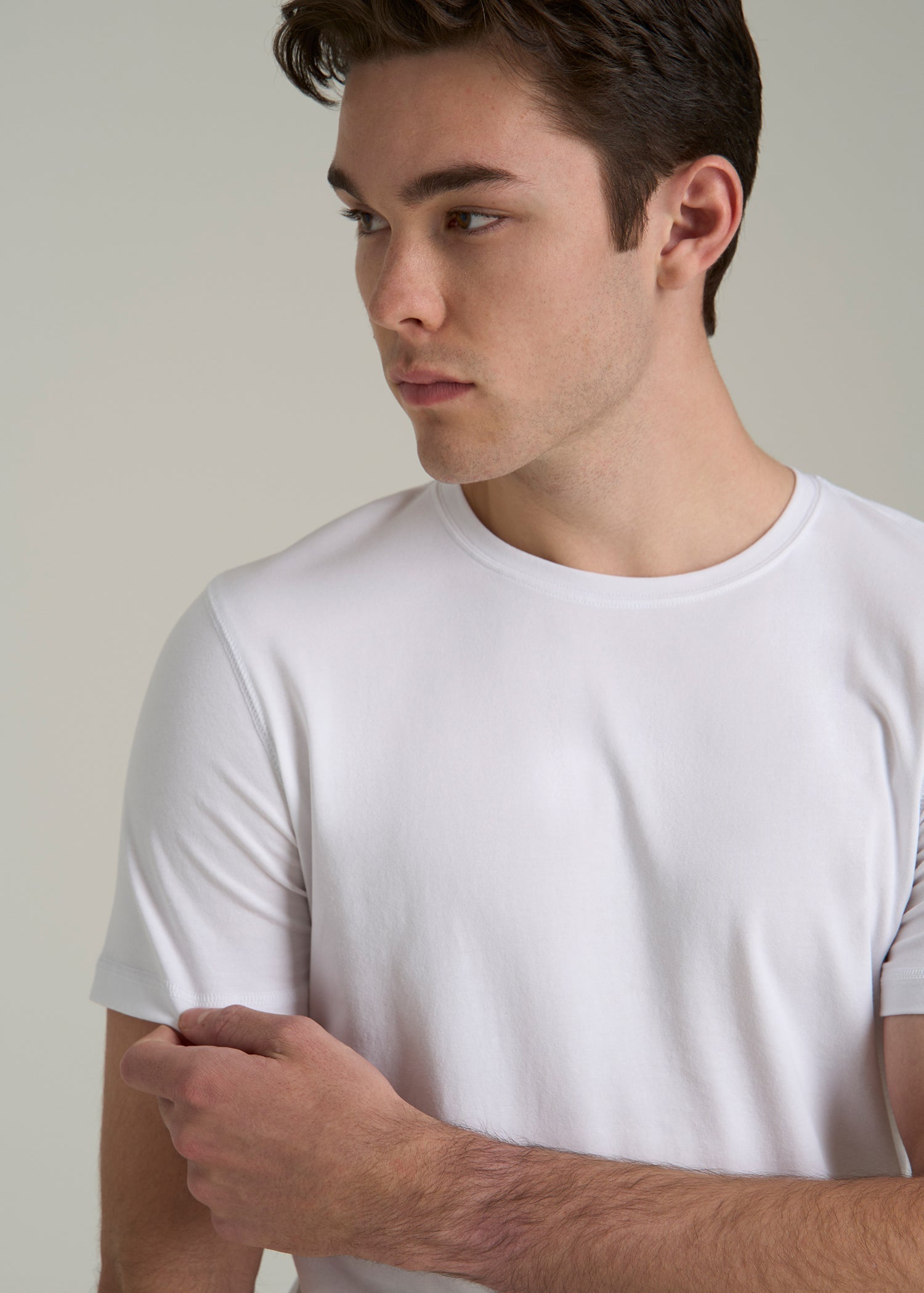 The Essential SLIM-FIT Crewneck Tee for Tall Men in White