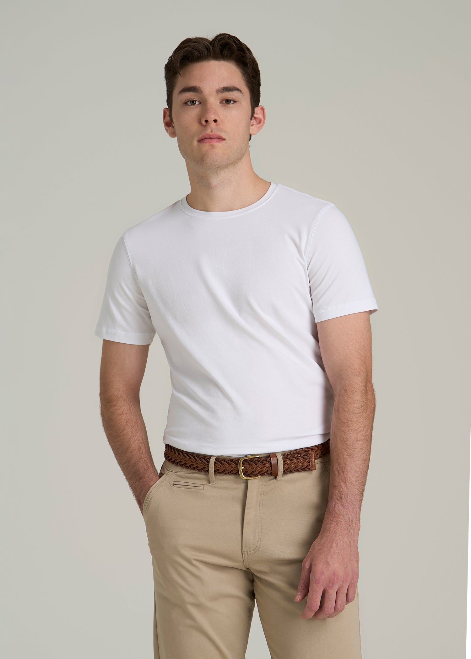 The Essential SLIM-FIT Crewneck Tee for Tall Men in White