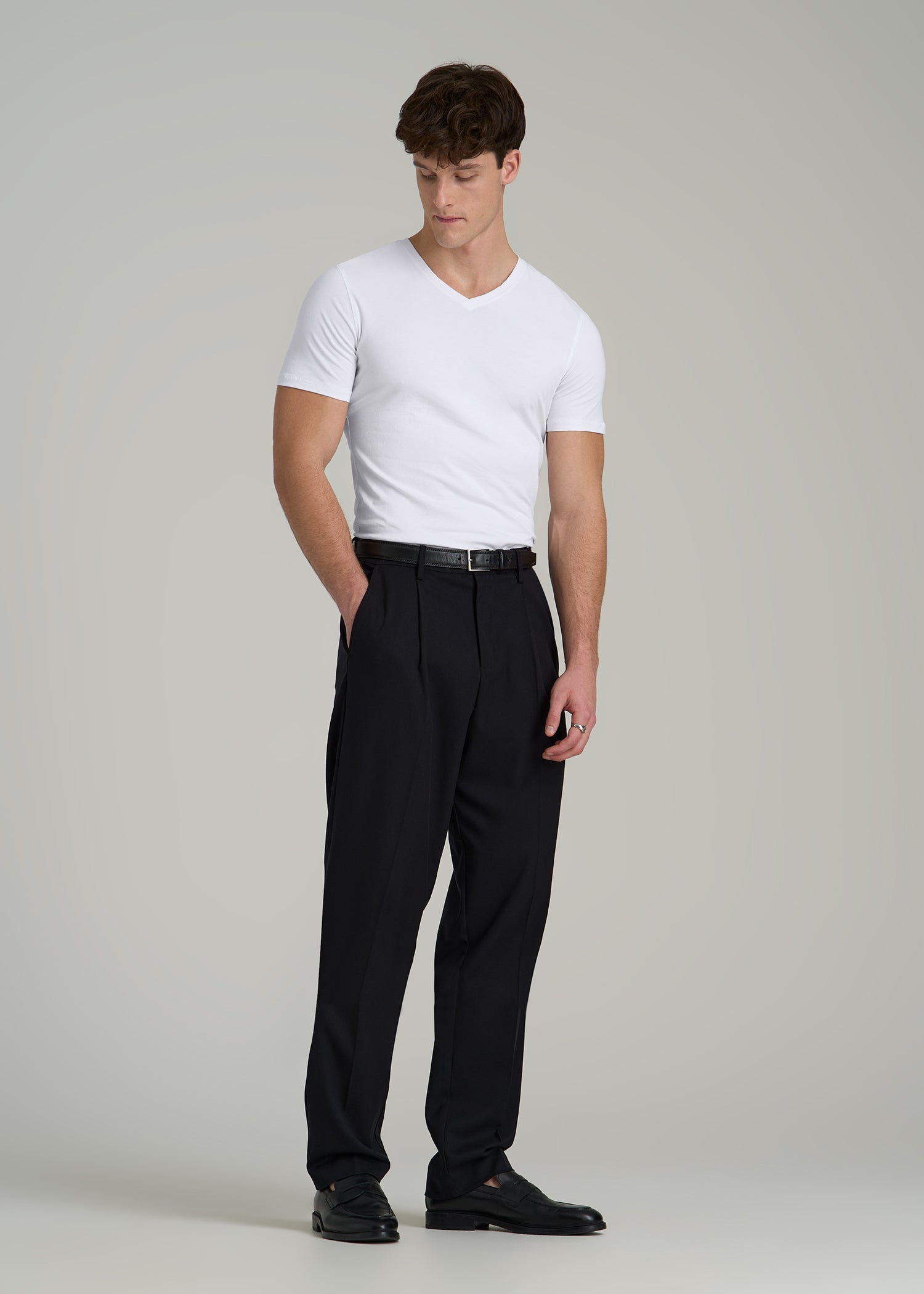 The Essential SLIM-FIT V-Neck Tee for Tall Men in White
