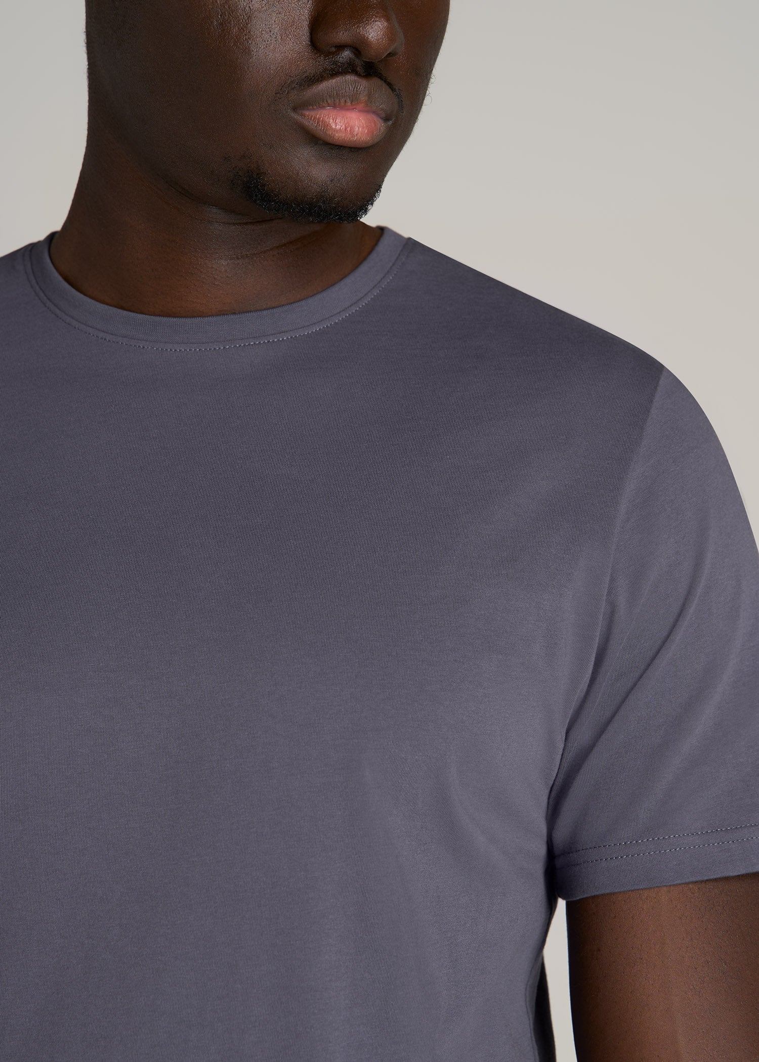 The Everyday Regular Fit Crewneck T-Shirt for Tall Men in Grey Blue