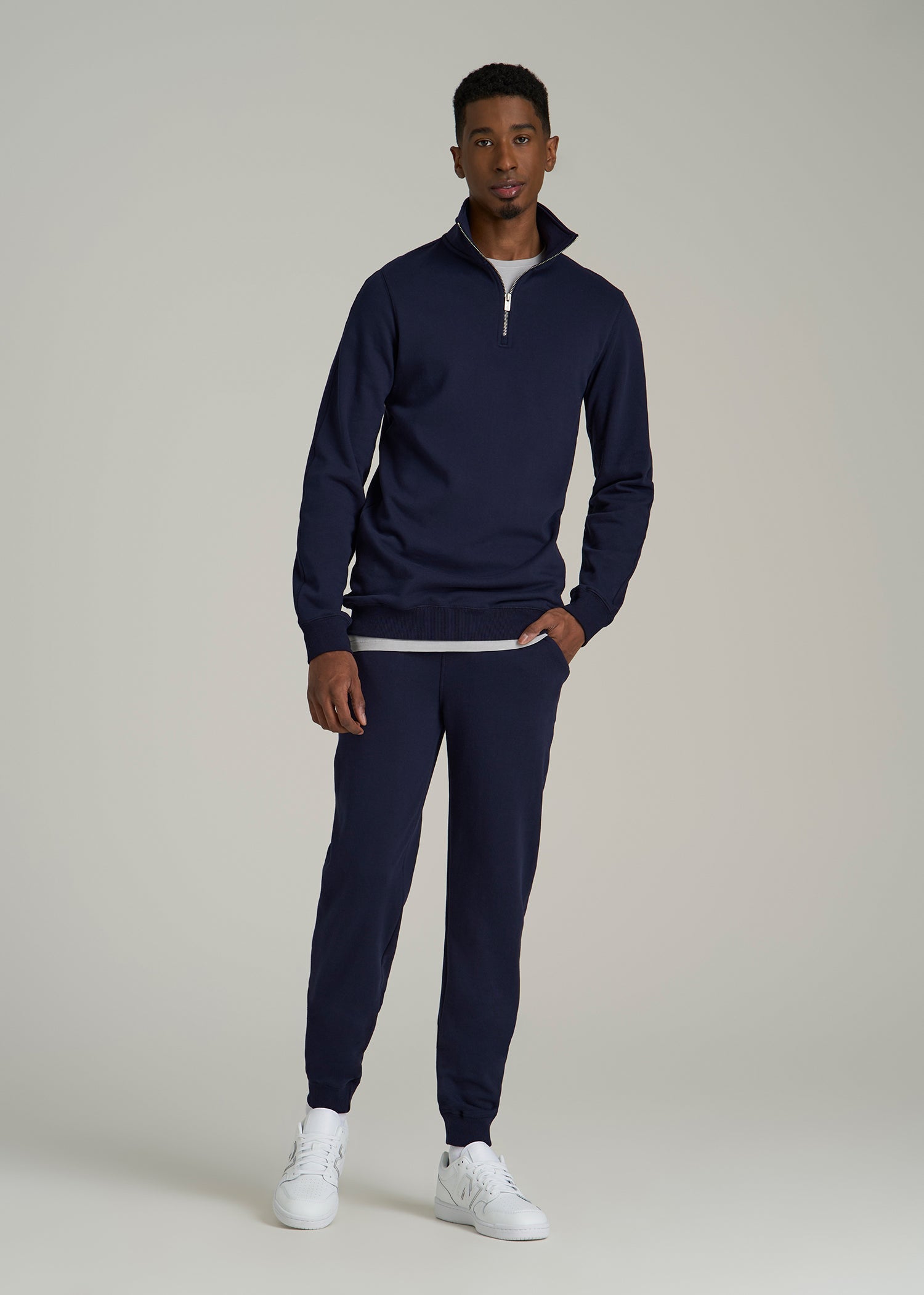 Wearever 2.0 French Terry Quarter-Zip Sweatshirt for Tall Men in Evening Blue