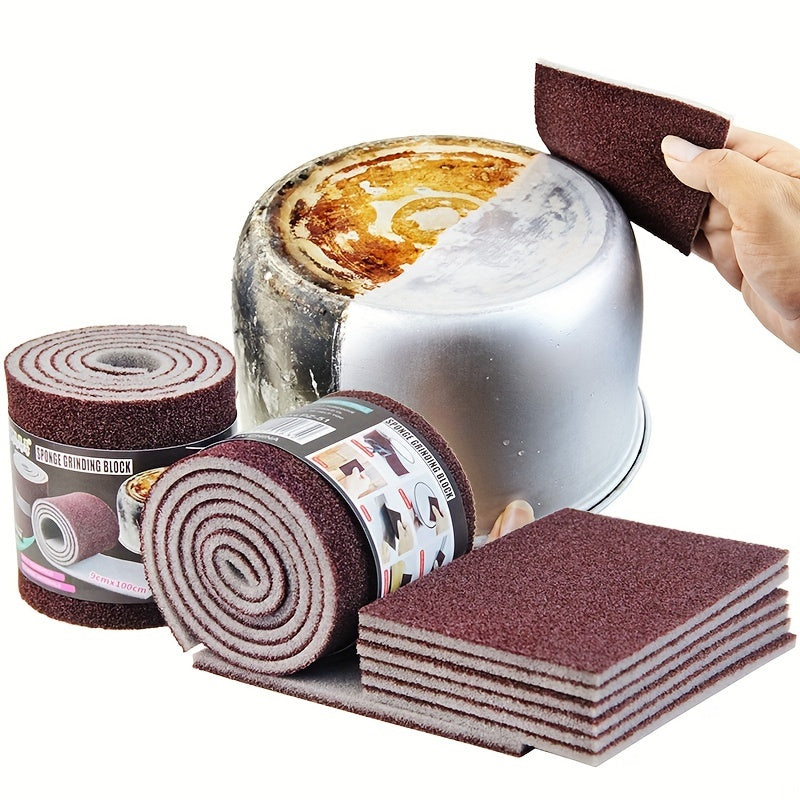 5pcs10pcs1rolo Pano de Limpeza de Esponja de Areia Esponja para Limpeza de Fundo de Panela e Remoo de Incrustaes Escova de Esponja para Panela Esponja para Remoo de Ferrugem Bloco de Esponja para Lavar Loua Esfrego Remoo de Manchas Pode